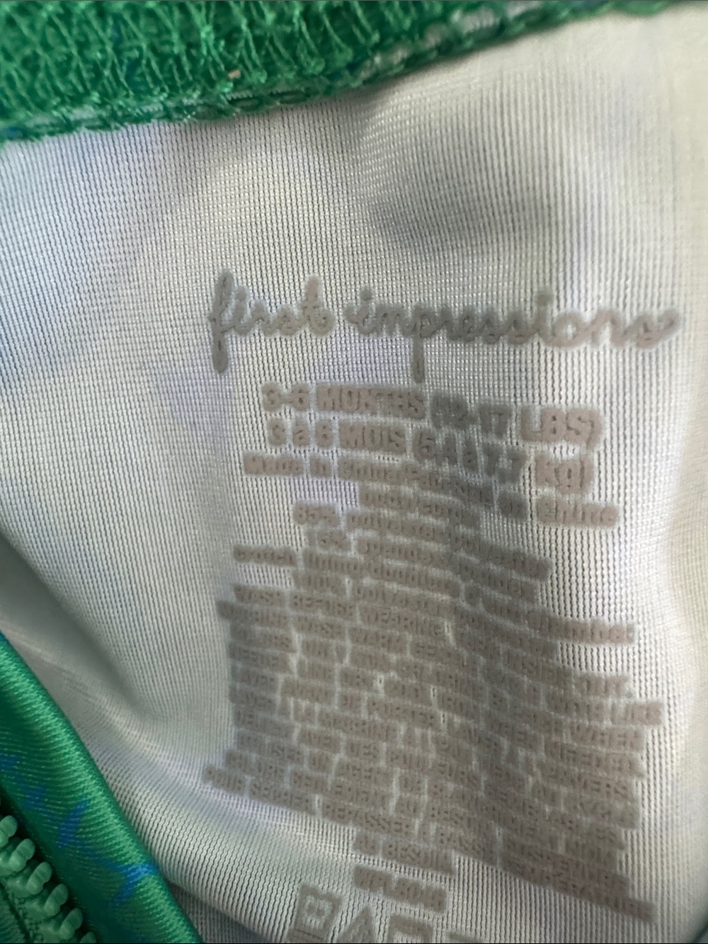 First Impressions White and Green Infant Rashguard Set - Picture 2 of 7